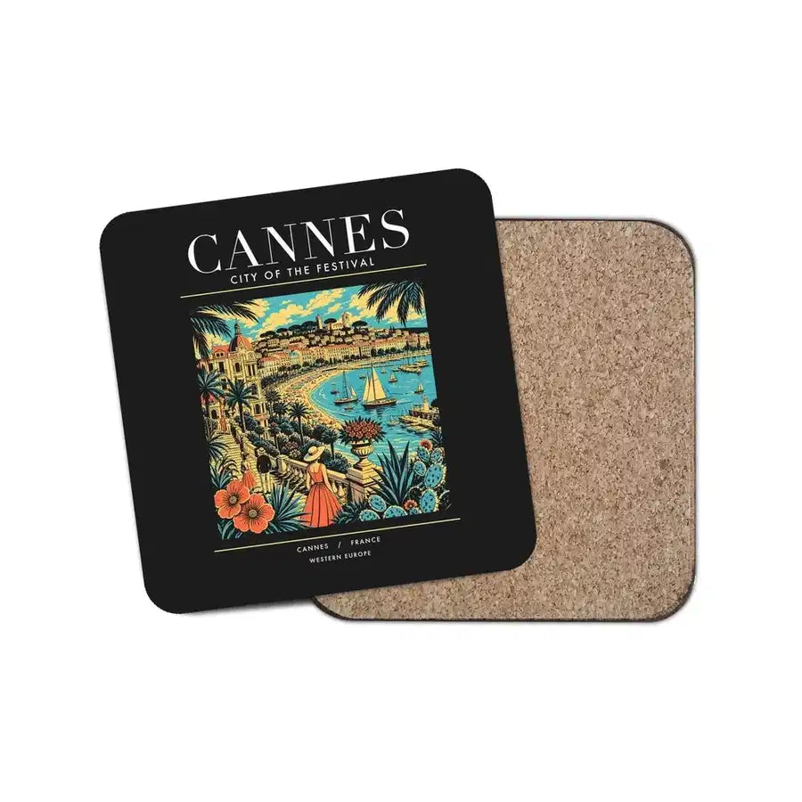 CANNES - Poster - Coaster - Black