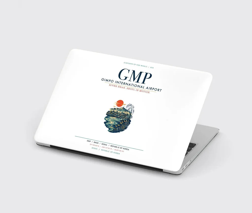 Gimpo International Airport (GMP) design on white MacBook case