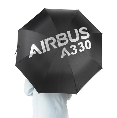Airbus A330 & Text aviation design on windproof polyester umbrella.