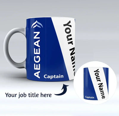 Aegean Airlines Designed Ceramic White Mugs - view 1