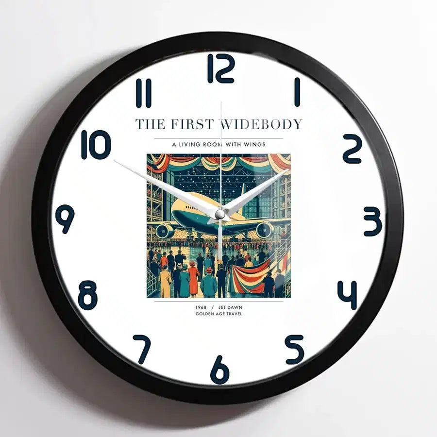 VINTAGE G4134 - The First Widebody - Designed Wall Clocks design on white framed