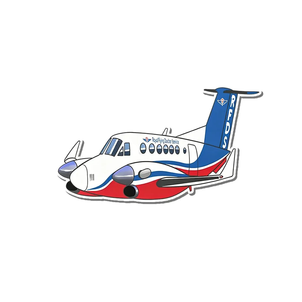 RFDS Beechcraft King Air B350 aviation design airplane sticker in weather-resistant vinyl.