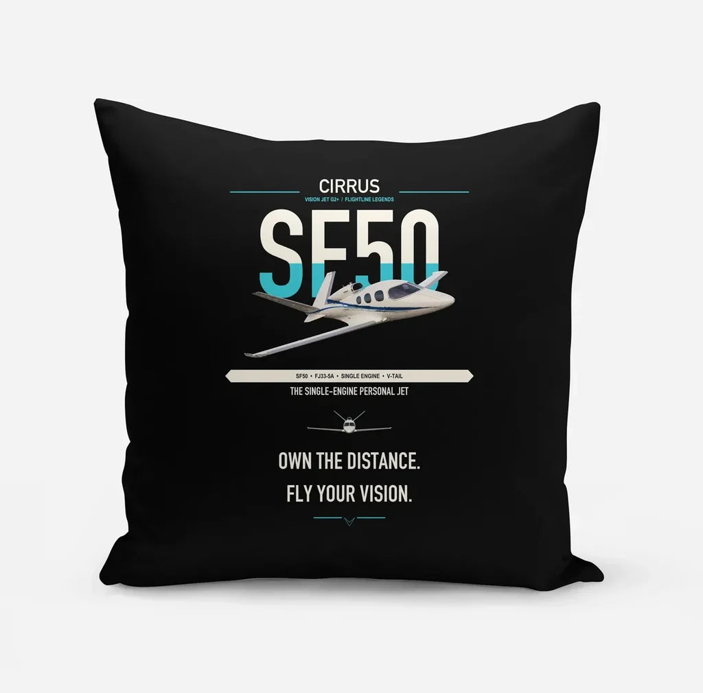 Cirrus Vision Jet G2+ design on black pillow