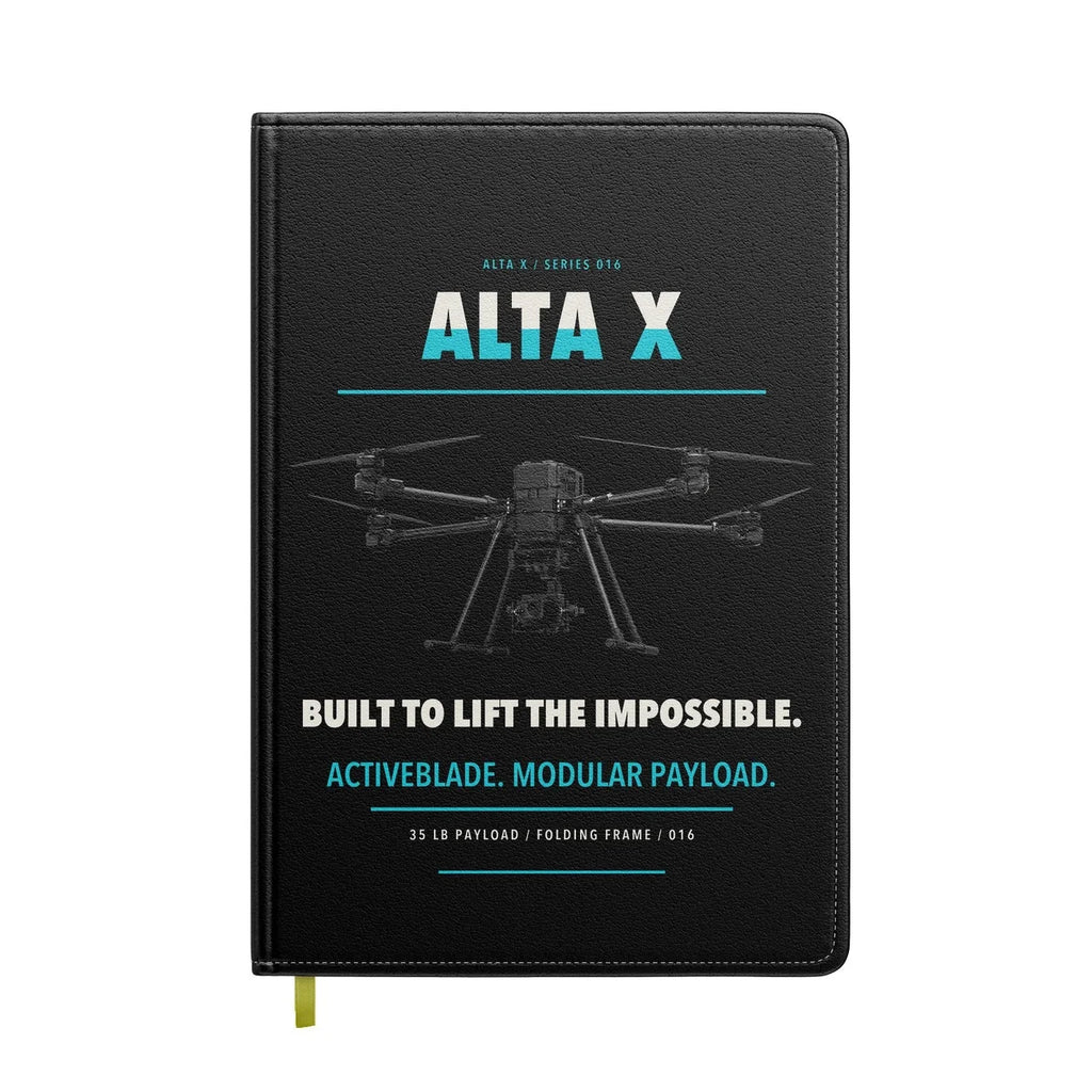 Freefly Alta X design on black notebook