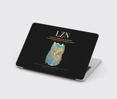 Matsu Nangan Airport (LZN) design on black MacBook case
