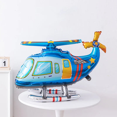 Blue Kids' 3D Helicopter Balloon: Stereo 3D Shape, Fun Aircraft Theme – Ideal for Play & Decor aviation themed airplane ballo.