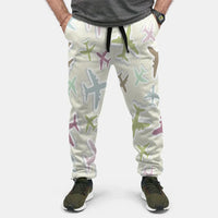 Thumbnail for Seamless 3D Airplanes aviation design on soft cotton blend 3D-printed sweatpants.