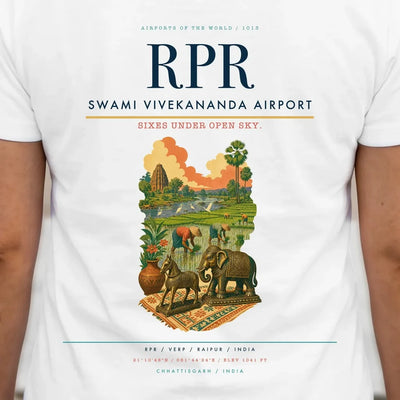 Swami Vivekananda Airport (RPR) double-side t-shirt design close-up cover
