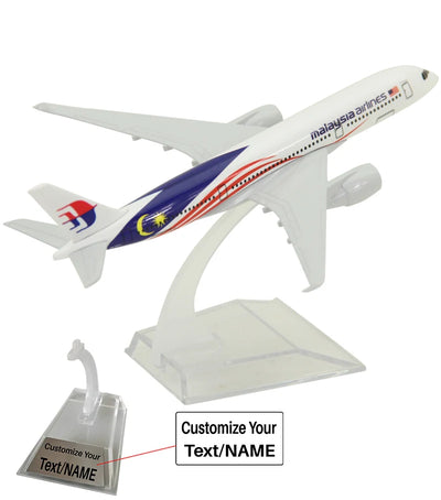 Side view of Malaysia Airlines Airbus A350 Airplane Model (16CM) aviation 16-18cm scale model aircraft in diecast metal.