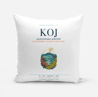 Thumbnail for Kagoshima Airport (KOJ) design on white pillow