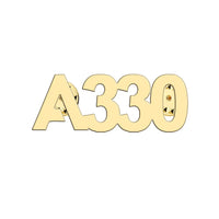 Thumbnail for Airbus A330 Flat Text aviation hollow pin in polished alloy.