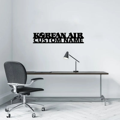 Korean Airlines aviation design on durable metal with painted finish metal wall sign.