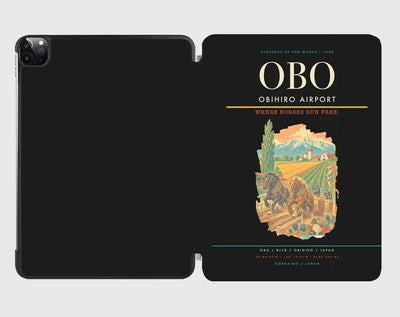 Obihiro Airport (OBO) design on black ipad tablet case