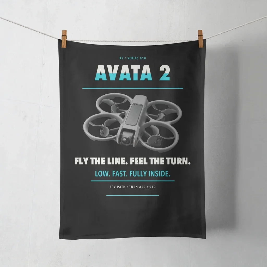 DJI Avata 2 design on black towel