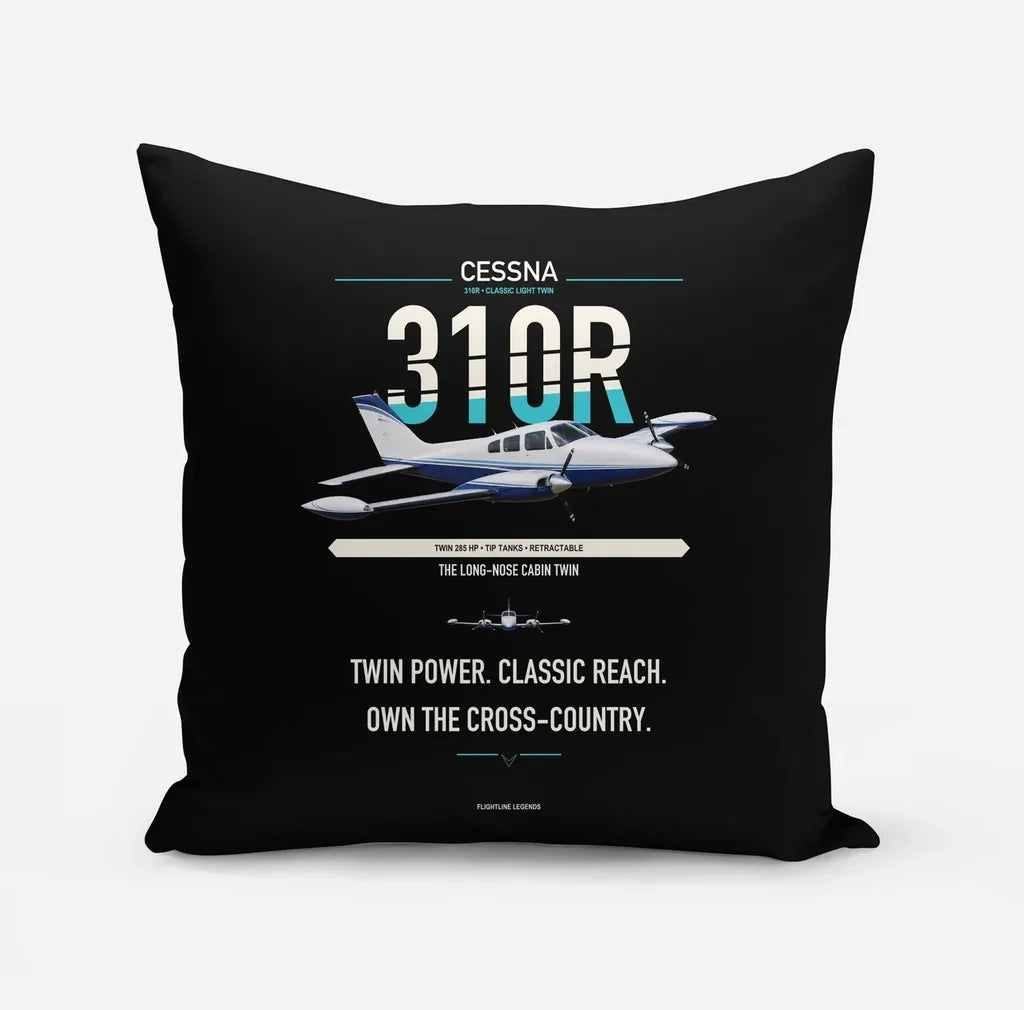 Cessna 310R design on black pillow