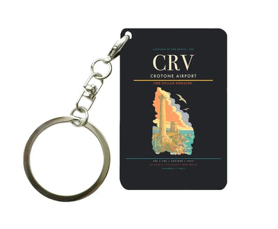 Crotone Airport (CRV) design on black key chain