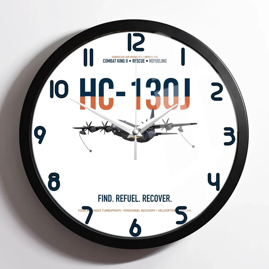 HC-130J COMBAT KING II design on white framed wall clock