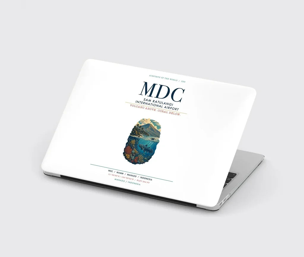 Sam Ratulangi International Airport Manado (MDC) design on white MacBook case
