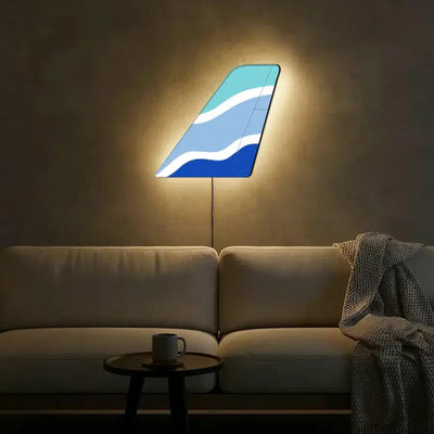 EuroAtlantic Airways aviation design on durable metal with LED aircraft tail wall art.
