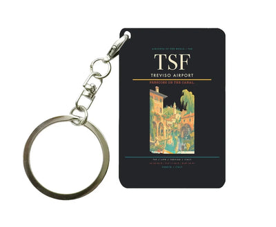 Treviso Airport (TSF) design on black key chain