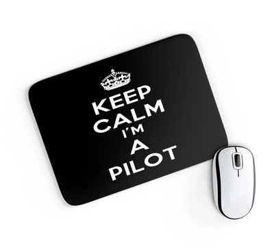 Keep Calm I'm a aviation design on neoprene with anti-slip base mouse pad.