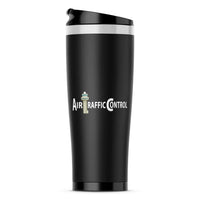 Thumbnail for Air Traffic Control aviation design on travel mug no-holder, insulated double-wall.