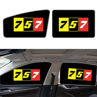 Thumbnail for Flat Colourful 757 Car Sun Shade (Side window) aviation design on reflective polyester car side window sun shade.