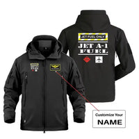 Thumbnail for Jet Fuel Only Military Jackets (Customizable) aviation design printed on heavy cotton shell with field-style pockets military.