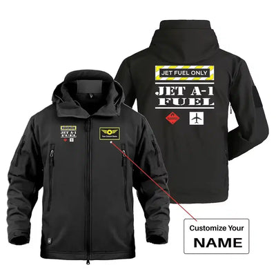 Jet Fuel Only Military Jackets (Customizable) aviation design printed on heavy cotton shell with field-style pockets military.