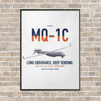 Thumbnail for MQ-1C Gray Eagle ER vertical canvas print - framed - white background