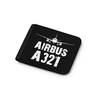 Airbus A321 & Plane aviation print wallet, leather.