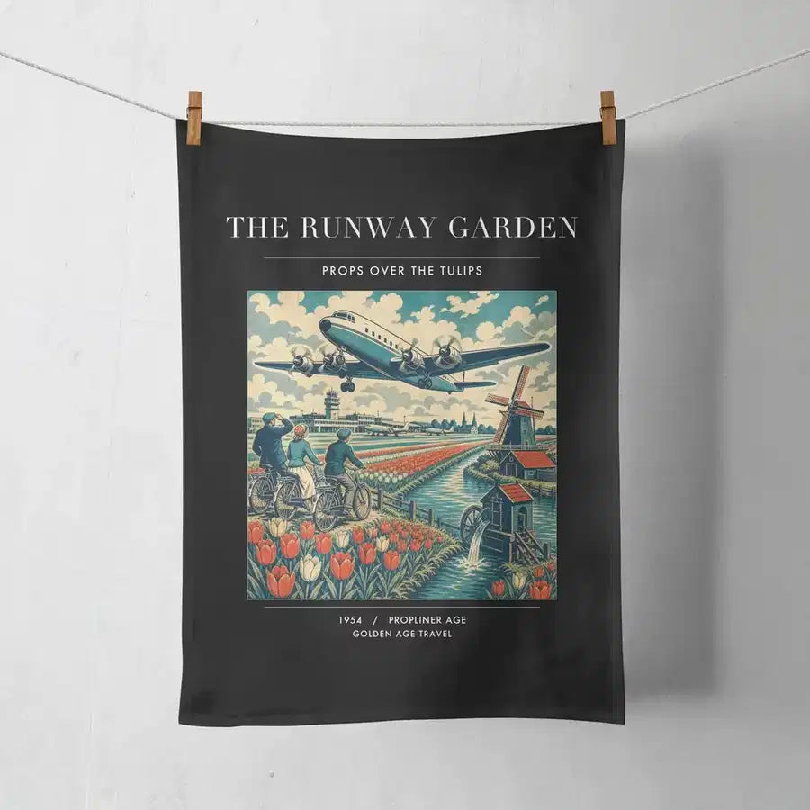VINTAGE G4089 - The Runway Garden - Designed Towels design on black