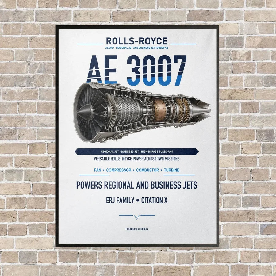 AE 3007 vertical canvas print - framed - white background