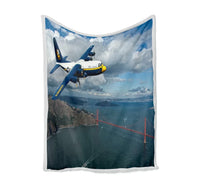 Thumbnail for Blue Angels & Bridge Bed Blankets & aviation print on soft fleece blanket.