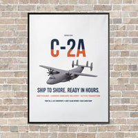 Thumbnail for C-2A Greyhound vertical canvas print - framed - white background