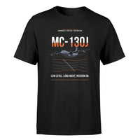 Thumbnail for MC-130J COMMANDO II design on black double-side t-shirt, single-side print