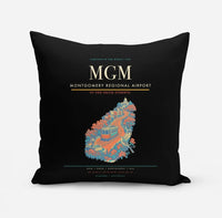 Thumbnail for Montgomery Regional Airport (MGM) design on black pillow