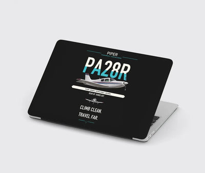 Piper PA-28R Arrow III design on black MacBook case