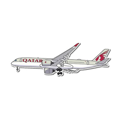 Qatar Airways Airbus A350 aviation design airplane sticker in weather-resistant vinyl.