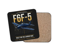 Thumbnail for F6F-5 Hellcat design on black 1 piece coaster