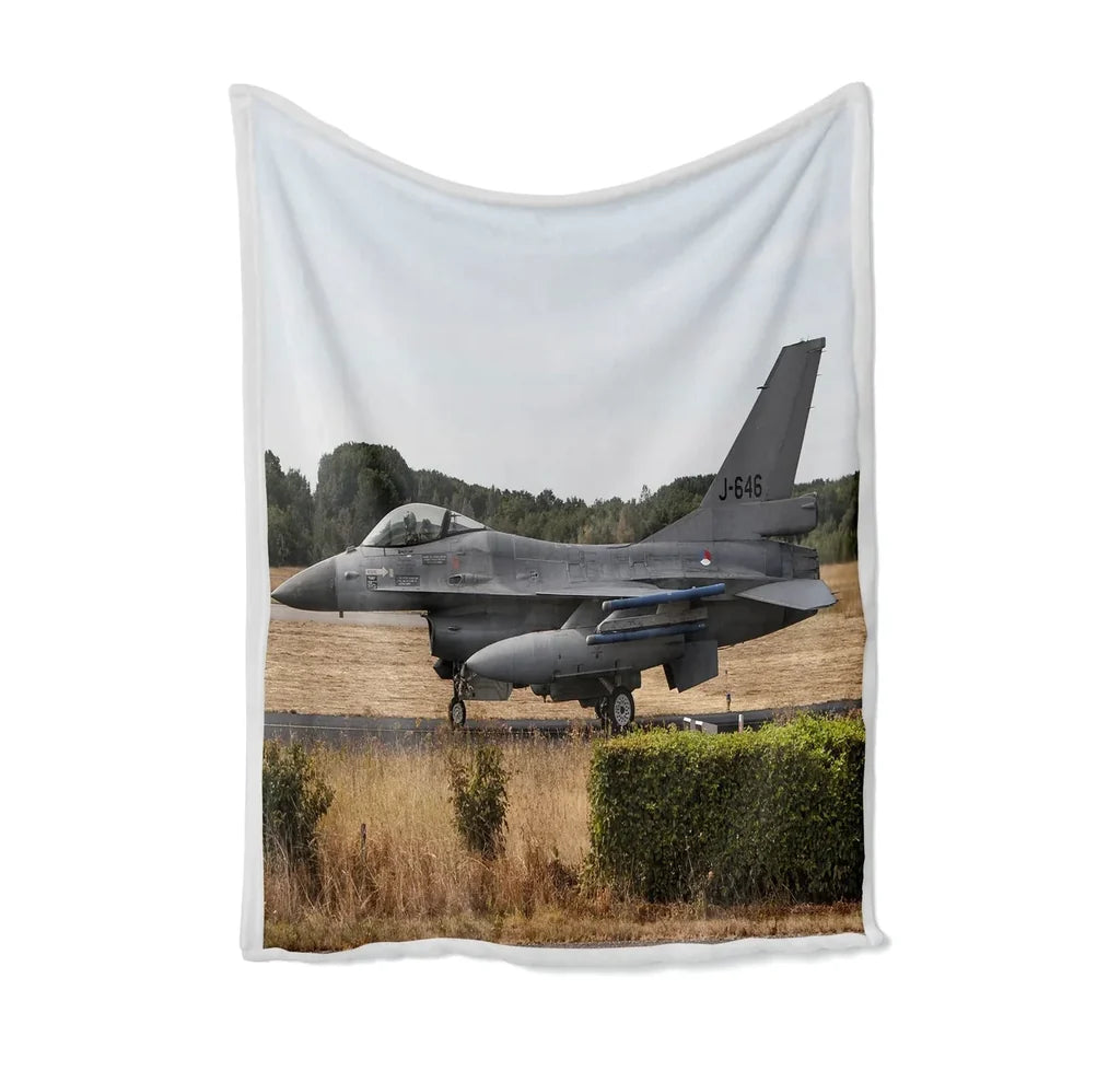 Fighter Jet 16 From Side Bed Blankets & aviation print on soft fleece blanket.