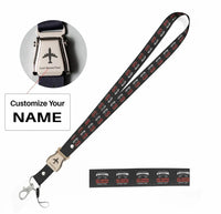 Thumbnail for Air Traffic Controller seat belt lanyard - black with name