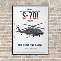 Thumbnail for Sikorsky S-70i FIREHAWK vertical canvas print - framed - white background