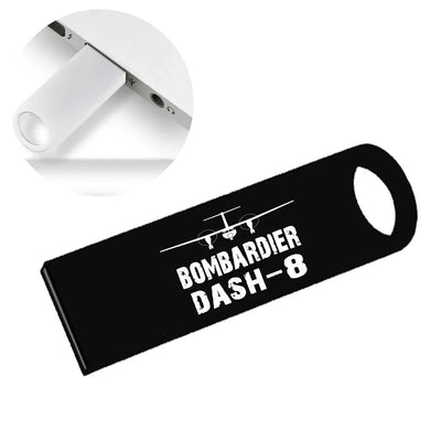 Bombardier Dash-8 & Plane aviation design on durable waterproof casing waterproof USB device.