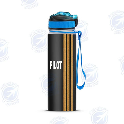 PILOT & Epaulettes 3 Lines Sports aviation design on sport kettle, insulated bottle with sport spout.