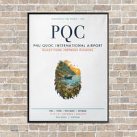 Thumbnail for Phu Quoc International Airport PQC vertical canvas print - framed - white background
