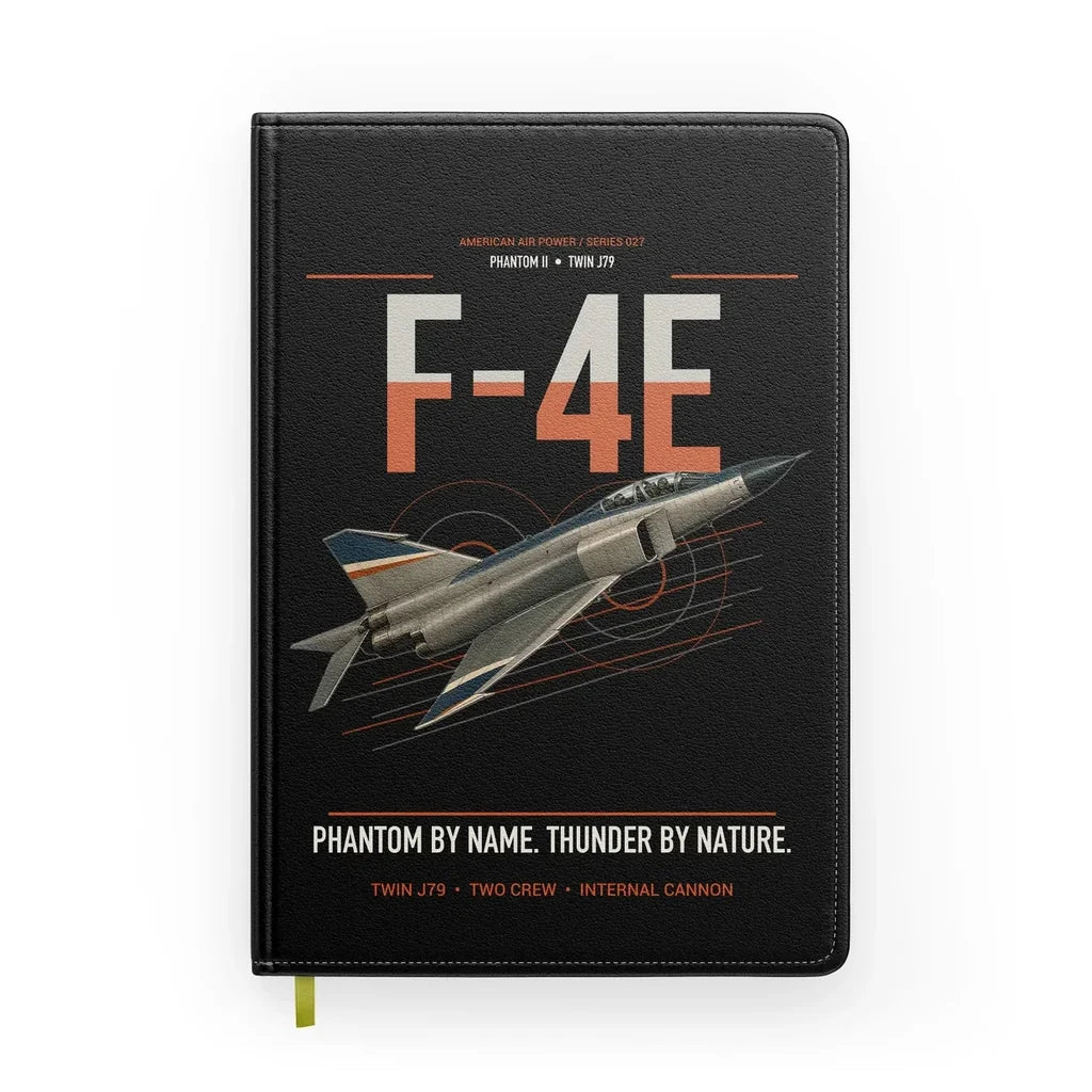 F-4E Phantom II design on black notebook