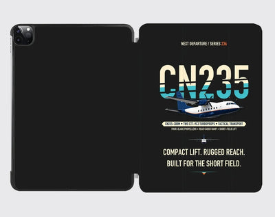Airbus CN235-300M design on black ipad tablet case