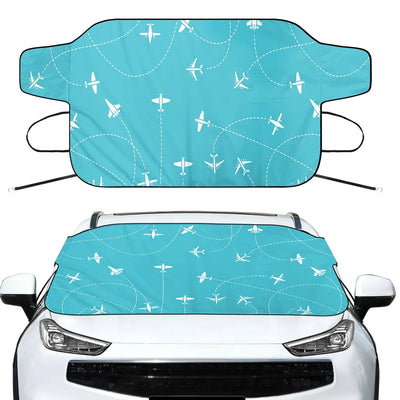 Travel The World By Plane Car aviation design on car windshield cover.