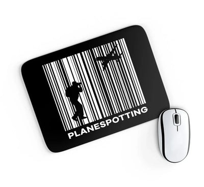 Planespotting aviation design on neoprene with anti-slip base mouse pad.